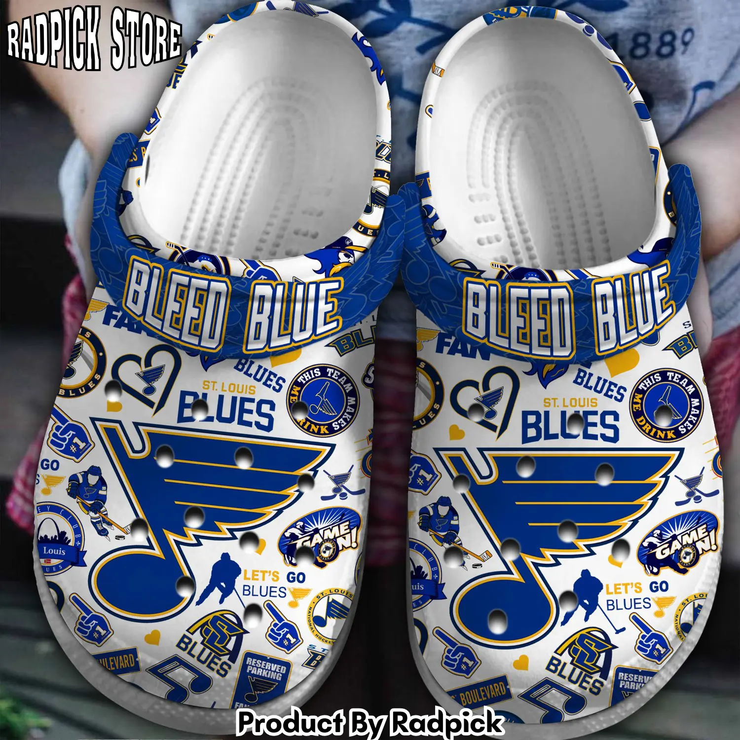 Radpick st louis blues nhl sport crocss crocband clogs shoes comfortable for men women and kids footwearelite exclusive rp6521267